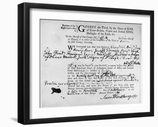 Boston Massacre: Trial-null-Framed Giclee Print
