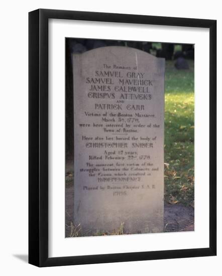 Boston Massacre Victims' Grave in the Old Granary Burying-Ground, Boston, Massachusetts-null-Framed Photographic Print