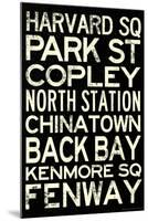 Boston MBTA Stations Vintage Subway RetroMetro Travel Poster-null-Mounted Poster