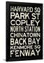 Boston MBTA Stations Vintage Subway RetroMetro Travel Poster-null-Framed Poster