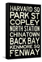 Boston MBTA Stations Vintage Subway RetroMetro Travel Poster-null-Framed Stretched Canvas