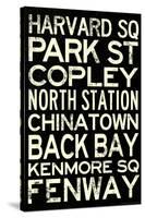 Boston MBTA Stations Vintage Subway RetroMetro Travel Poster-null-Stretched Canvas