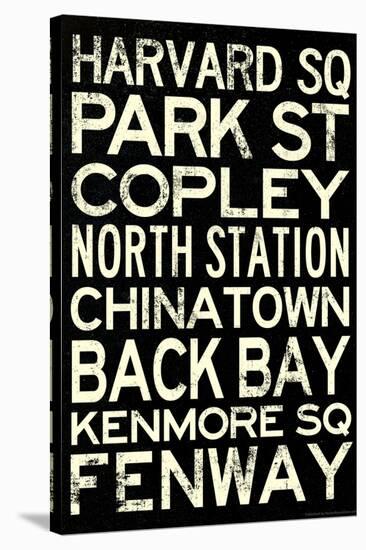 Boston MBTA Stations Vintage Subway RetroMetro Travel Poster-null-Stretched Canvas