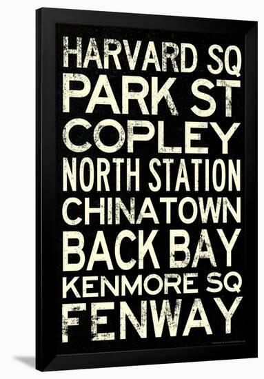 Boston MBTA Stations Vintage Subway Travel Poster-null-Framed Poster