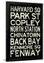 Boston MBTA Stations Vintage Subway Travel Poster-null-Framed Poster