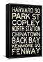 Boston MBTA Stations Vintage Subway Travel Poster-null-Framed Stretched Canvas