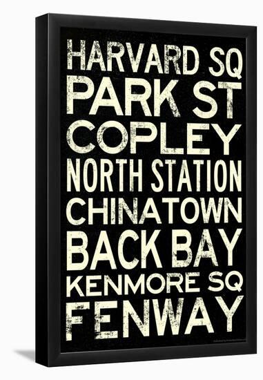 Boston MBTA Stations Vintage Subway Travel Poster-null-Framed Poster