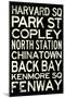 Boston MBTA Stations Vintage Subway Travel Poster-null-Mounted Poster
