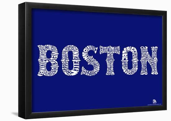 Boston Neighborhoods Text Poster-null-Framed Poster