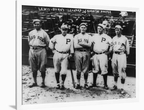 Boston Red Sox & Philadelphia Phillies Players, Baseball Photo - Philadelphia, PA-Lantern Press-Framed Art Print