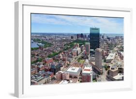 Boston Skyline Aerial View Panorama with Skyscrapers and Charles River.-Songquan Deng-Framed Photographic Print