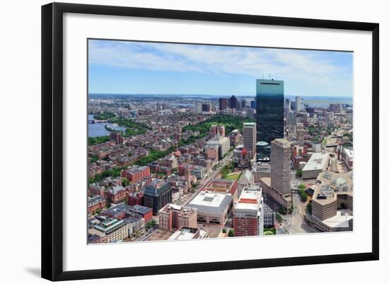 Boston Skyline Aerial View Panorama with Skyscrapers and Charles River.-Songquan Deng-Framed Photographic Print