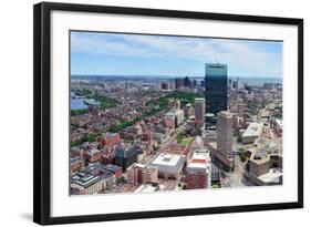 Boston Skyline Aerial View Panorama with Skyscrapers and Charles River.-Songquan Deng-Framed Photographic Print