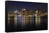 Boston Skyline at Night, Massachusetts, USA-jiawangkun-Framed Stretched Canvas