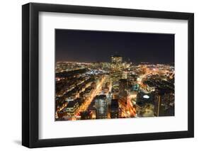 Boston Skyline at Night, Massachusetts, USA-jiawangkun-Framed Photographic Print