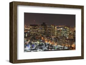 Boston Skyline at Night, Massachusetts, USA-jiawangkun-Framed Photographic Print