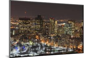 Boston Skyline at Night, Massachusetts, USA-jiawangkun-Mounted Photographic Print