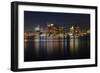 Boston Skyline at Night, Massachusetts, USA-jiawangkun-Framed Photographic Print