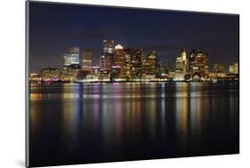 Boston Skyline at Night, Massachusetts, USA-jiawangkun-Mounted Photographic Print