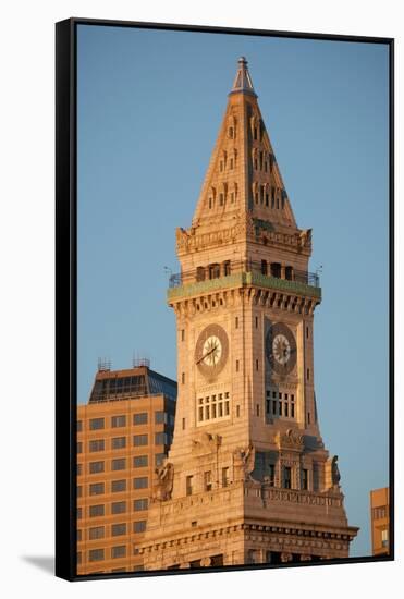 Boston Skyline at Sunrise Features Commerce House Tower, Boston, Ma.-Joseph Sohm-Framed Stretched Canvas