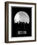Boston Skyline Black-null-Framed Art Print