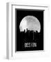 Boston Skyline Black-null-Framed Art Print