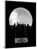 Boston Skyline Black-null-Mounted Art Print