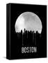 Boston Skyline Black-null-Framed Stretched Canvas