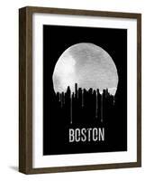 Boston Skyline Black-null-Framed Art Print