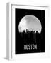 Boston Skyline Black-null-Framed Art Print