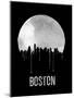 Boston Skyline Black-null-Mounted Art Print