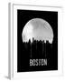 Boston Skyline Black-null-Framed Art Print