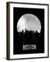 Boston Skyline Black-null-Framed Art Print