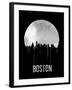 Boston Skyline Black-null-Framed Art Print