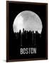 Boston Skyline Black-null-Framed Art Print