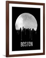 Boston Skyline Black-null-Framed Art Print