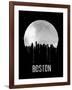 Boston Skyline Black-null-Framed Art Print