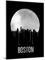 Boston Skyline Black-null-Mounted Art Print