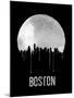 Boston Skyline Black-null-Mounted Art Print