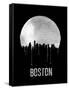 Boston Skyline Black-null-Framed Stretched Canvas