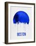 Boston Skyline Blue-null-Framed Art Print