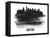 Boston Skyline Brush Stroke - Black II-NaxArt-Framed Stretched Canvas