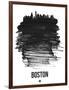 Boston Skyline Brush Stroke - Black-NaxArt-Framed Art Print