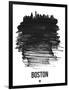 Boston Skyline Brush Stroke - Black-NaxArt-Framed Art Print