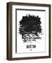 Boston Skyline Brush Stroke - Black-NaxArt-Framed Art Print