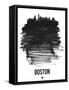 Boston Skyline Brush Stroke - Black-NaxArt-Framed Stretched Canvas