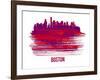 Boston Skyline Brush Stroke - Red-NaxArt-Framed Art Print