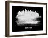 Boston Skyline Brush Stroke - White-NaxArt-Framed Art Print