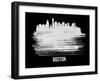 Boston Skyline Brush Stroke - White-NaxArt-Framed Art Print