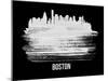 Boston Skyline Brush Stroke - White-NaxArt-Mounted Art Print